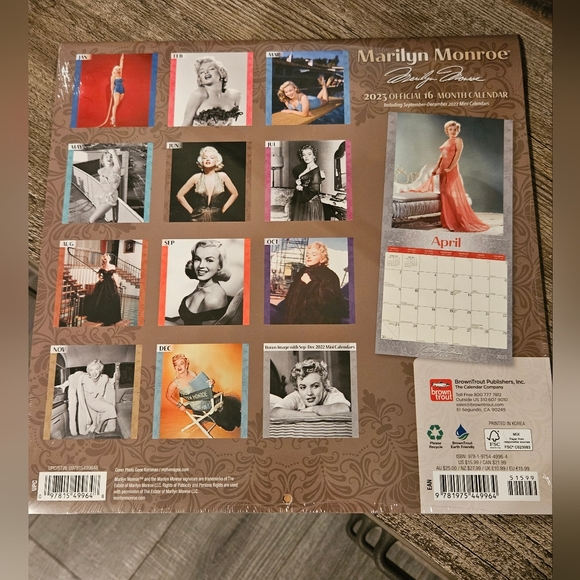 🛍 Official collectible 2023 16 month Marilyn Monroe calender sealed - Picture 2 of 7